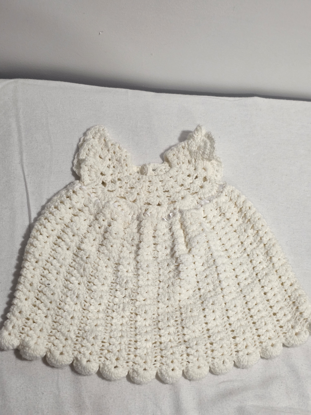 Hand-Crocheted Cream Baby Capelet – Soft Knit Kids Accessory